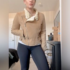 Danier 100% Shearling Moto Style Jacket Size Small